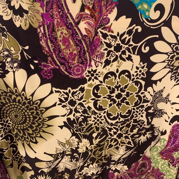 Ice Red and Blue Sheath Dress V-neck 3/4 Sleeve - Picture 9 of 9